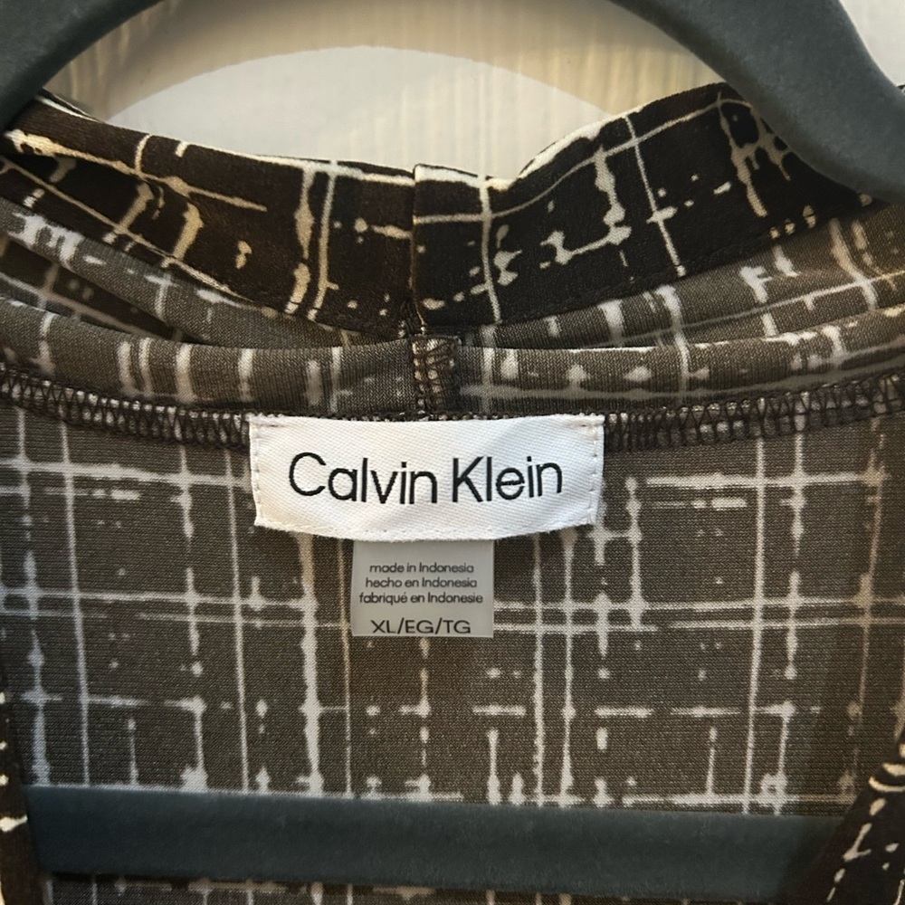 Calvin Klein Black White Patterned Sleeveless Women's Top - Picture 5 of 8